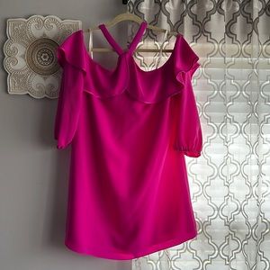 Hot Pink Lilly Pulitzer Off-the-Shoulder mini dress